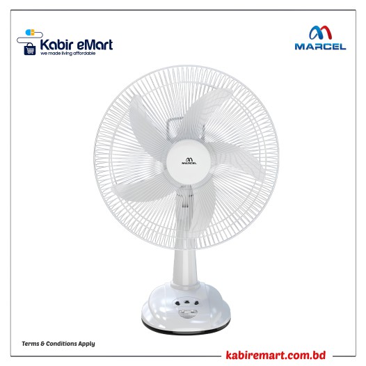 MRTF14A (14")  Marcel Rechargeable Table Fan (Ivory)