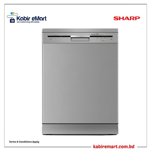 Sharp QW-MB612-SS3 12 Plate Free Standing Dishwasher (Silver)
