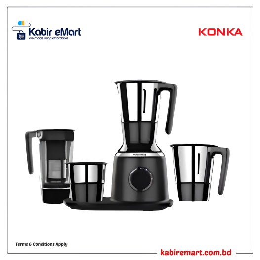 KONKA MIXER GRINDER RUBY  BLACK 750 Watt