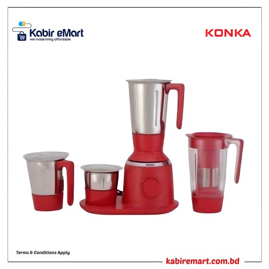 KONKA MIXER GRINDER-RUBY-RED (750 Watt)