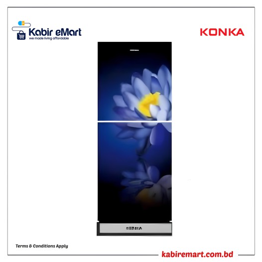KONKA Refrigerator-KRT-165GB-Blue Water Lily-2-Door, Upper Freezer 165 L