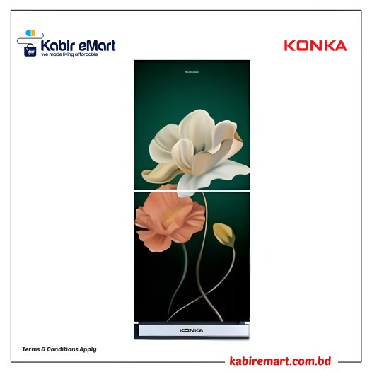 KONKA Refrigerator-KRT-180GB-3D Green Magnolia Upper Freezer 180 L