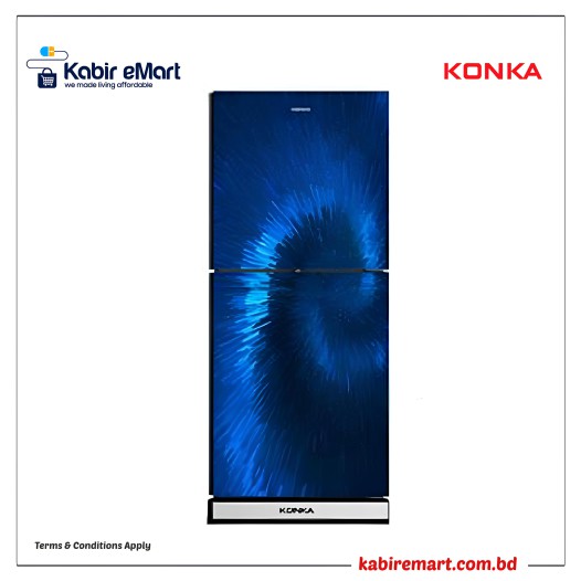 KONKA Refrigerator-KRT-180GB-Blue-2-Door, Upper Freezer 180 L