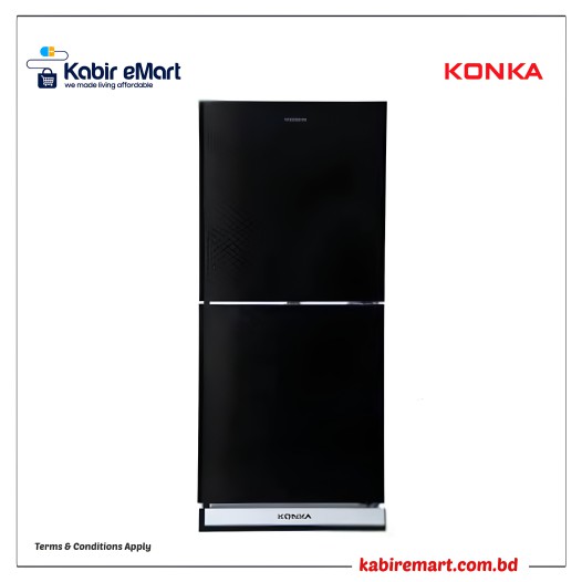 KONKA Refrigerator-KRB 190GB Black Texture-2-Door, Bottom Freezer 190 L
