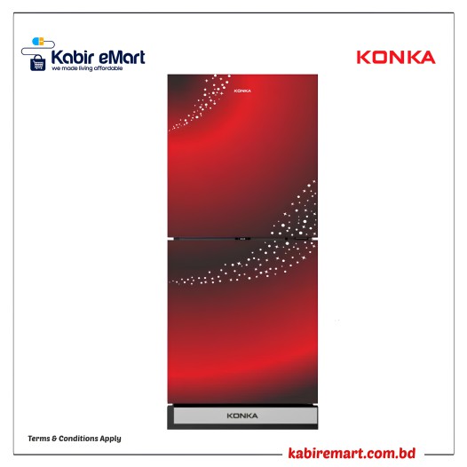 KONKA Refrigerator-KRB-190GB-Red Star-2-Door, Bottom Freezer 190 L