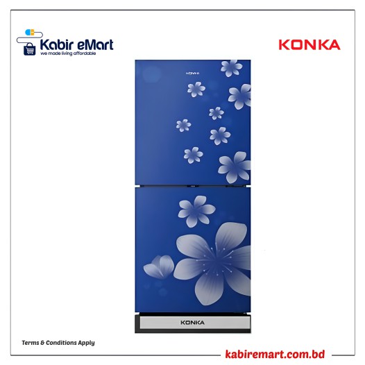 KONKA Refrigerator-KRB-190GB-Blue Delphinium-2-Door, Bottom Freezer 190 L
