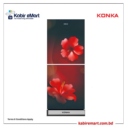 KONKA Refrigerator-KRT-200GB-Grey-2-Door, Upper Freezer 200 L