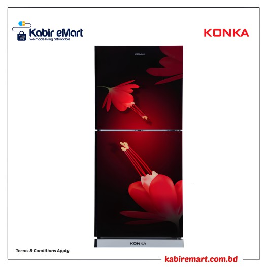 KONKA Refrigerator-KRT-200GB-Red Epiphyllum-2-Door, Upper Freezer 200 L