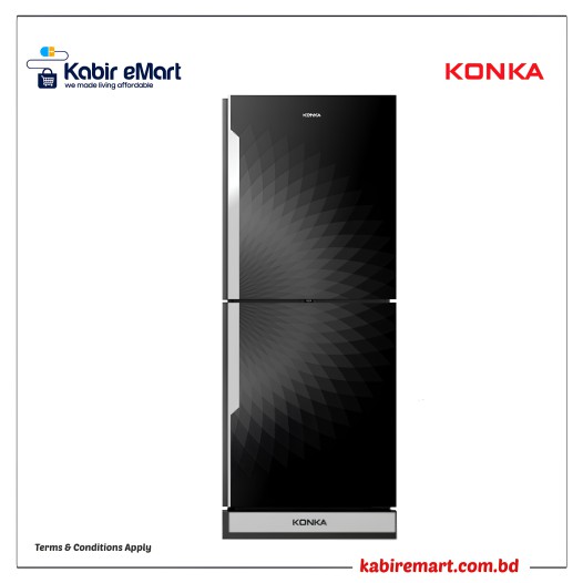 KONKA Refrigerator-KRT-282GB-Black Diamond, Upper Freezer 282 L