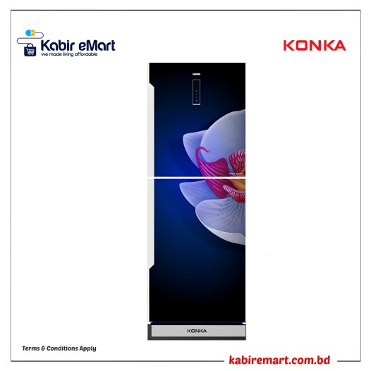 KONKA Refrigerator-KRB-307EVB-3D Blue Iris, Bottom Freezer, with Digital Display 307 L