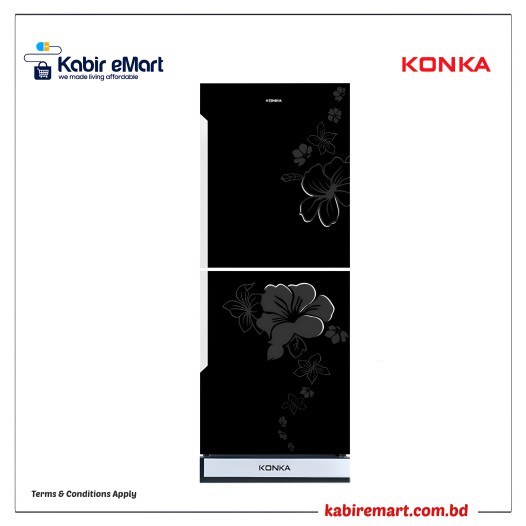 KONKA Refrigerator-KRT-315GB-Black, Upper Freezer  315 L