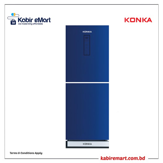 KONKA Refrigerator-KRT-315EIGB-Blue with Spot, Upper Freezer, Digital Display with Inverter 315 L