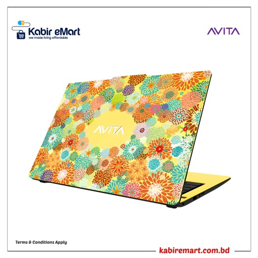 Avita Liber V14 Core i5 11th Gen 14" FHD Laptop Flowers on Yellow