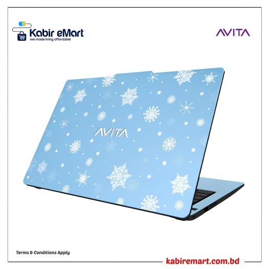 Avita Liber V14 Core i5 11th Gen 14" FHD Laptop Snowflakes on Azure Blue