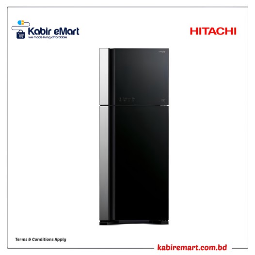 Hitachi Big 2 Glass Series Refrigerator   R-VG560P7PB(GBK) KD   489 L