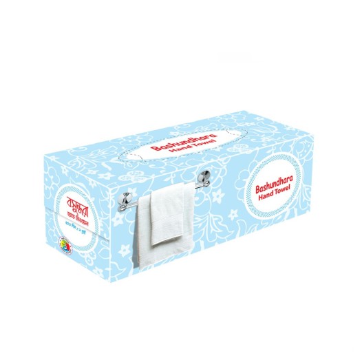 Bashundhara Hand Towel - 200 Pcs x 1 Ply Box (White)
