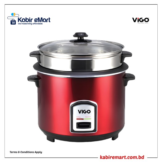 3 L SS 50-05 Red Vigo Rice Cooker