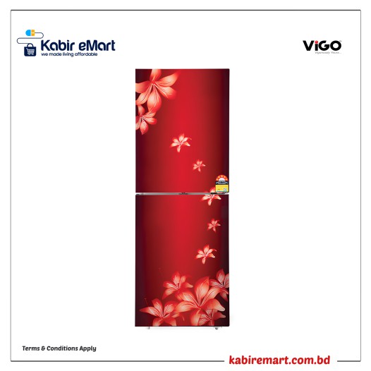 GD Refrigerator RE-150L Lily Flower Maroon-TM Vigo Refrigerator