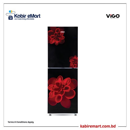 GD Refrigerator RE-180L Red Rose Flower -TM Vigo Refrigerator