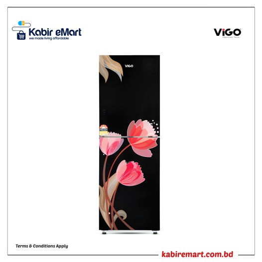 GD Refrigerator RE-185L Pink Tulip Black-BM Vigo Refrigerator