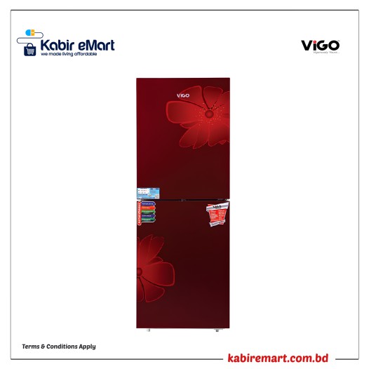 GD Refrigerator RE-262 L Red Blooming FL-TM Vigo Refrigerator