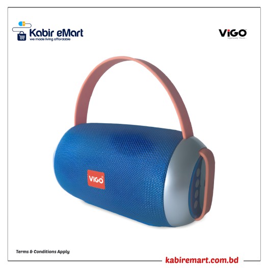 Bluetooth Speaker-02-Blue Vigo Bluetooth Speaker