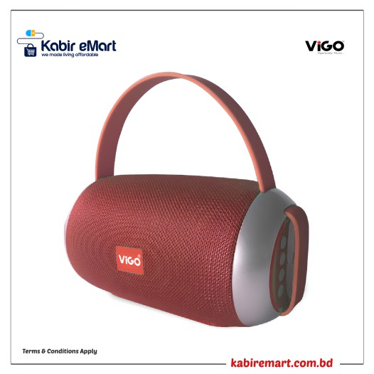 Bluetooth Speaker-02-Red Vigo Bluetooth Speaker