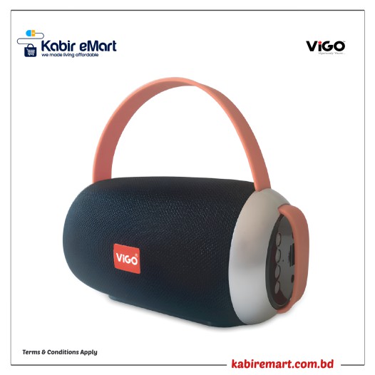 Bluetooth Speaker-02-Black Vigo Bluetooth Speaker