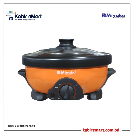 Miyako 4L Full Automatic Curry Cooker (MC-350D) - Orange and Black