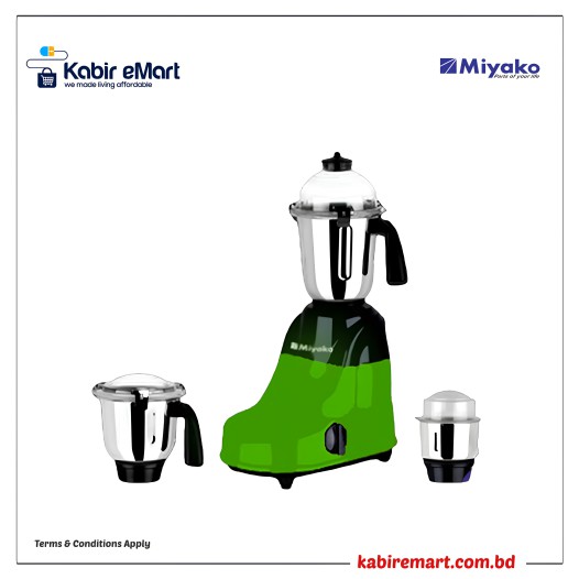 Miyako 1100W 3-In-1 Jar Green Line Electric Mixer Blender