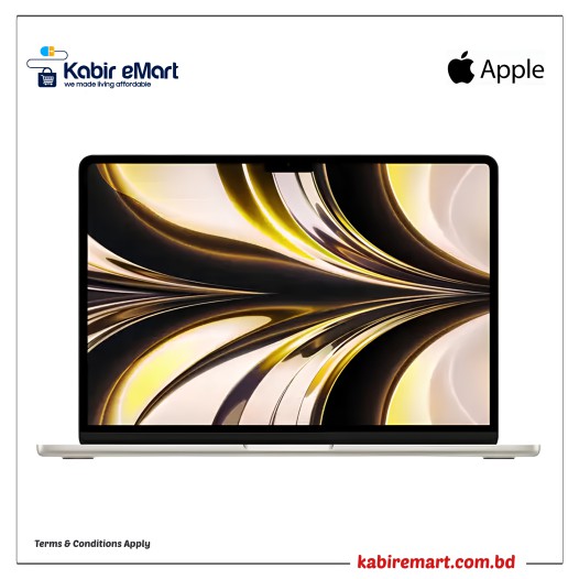 Apple MacBook Air (2022) Apple M2 Chip 13.6-Inch Liquid Retina Display 8GB RAM 256GB SSD Starlight #MLY13LL/A / MLY13ZP/A
