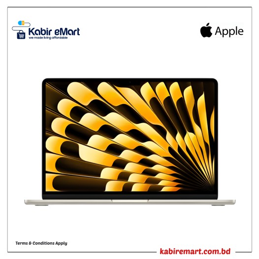 Apple MacBook Air 13 inch M3 Chip (2024) Liquid Retina Display 8GB RAM 256GB SSD Starlight #MRXT3LL/A, MRXT3ZP/A
