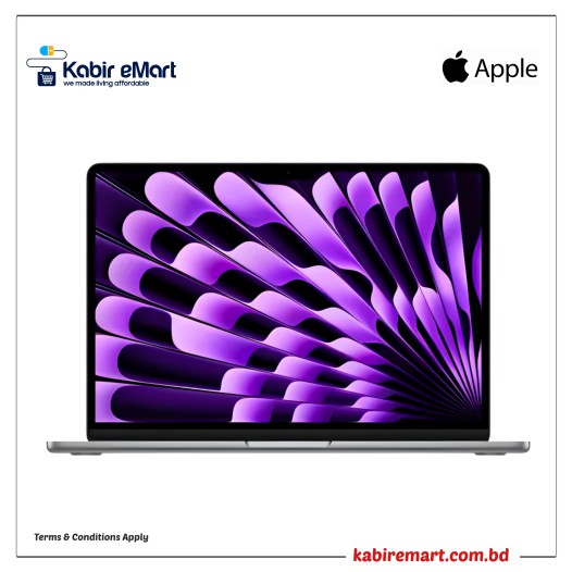 Apple MacBook Air (2023) Apple M2 Chip 15-Inch Liquid Retina Display 8GB RAM 512GB SSD Space Gray #MQKQ3LL/A