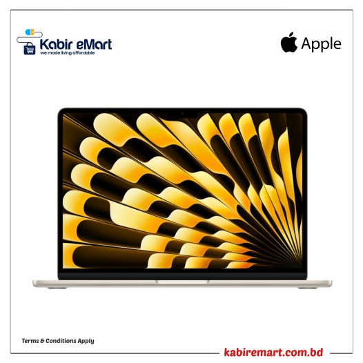 Apple MacBook Air (2023) Apple M2 Chip 15-Inch Liquid Retina Display 8GB RAM 512GB SSD Starlight #MQKV3LL/A
