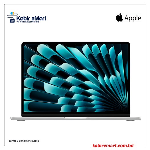 Apple MacBook Air 15 inch M3 Chip (2024) Liquid Retina Display 8GB RAM 256GB SSD Silver #MRYP3LL/A