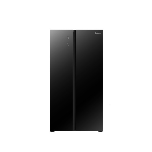 Hisense 566 L Side by Side Refrigerator-Black (Glass Door)
