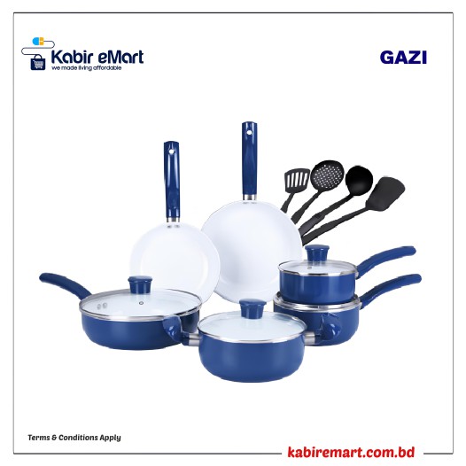 Gazi Non-Stick Cookware Set - PRB-14C Blue