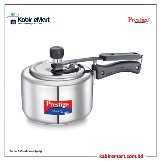 Prestige Nakshatra Alpha Svachh Stainless Steel Spillage Control Pressure Cooker (Silver)