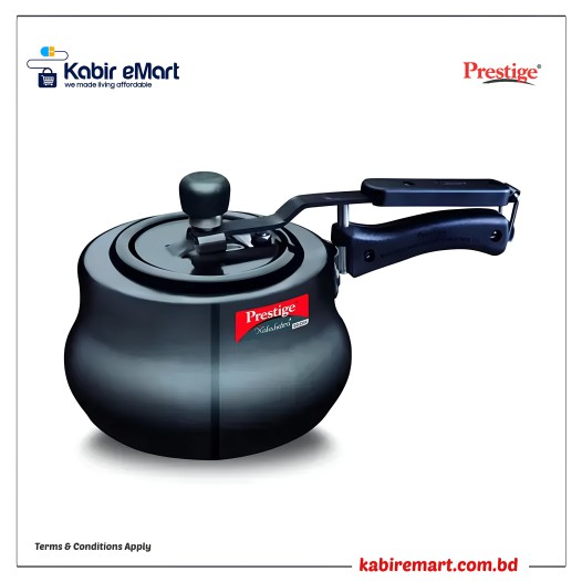 Prestige Nakshatra Plus Swachh Hard Anodized Aluminum Spillage Control Handi Pressure Cooker (Black)