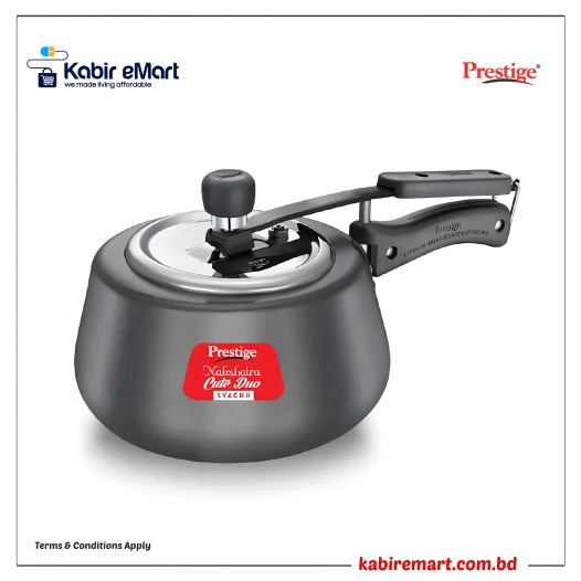 Prestige Nakshatra Cute Duo Svachh Hard Anodised Spillage Control Pressure Cooker (Black)
