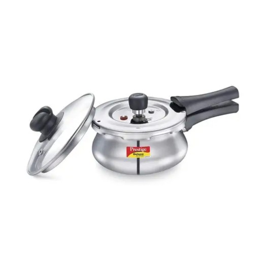 Prestige Deluxe Alpha Svachh Stainless Steel Spillage Control Pressure Cooker (Silver)