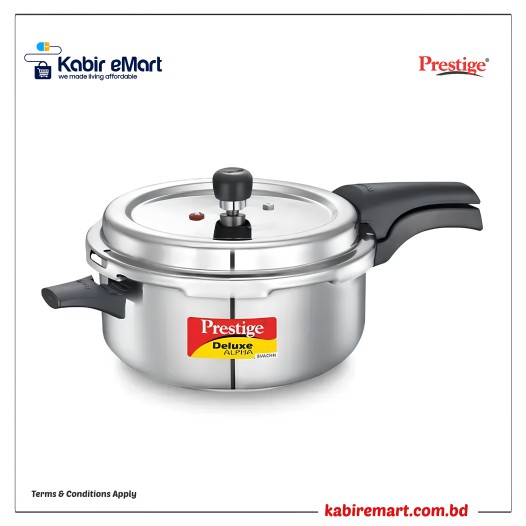 Prestige Deluxe Alpha Svachh Stainless Steel Spillage Control Pressure Cooker-(Silver/Silver)