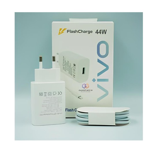 Vivo 44W Flash Charging Adapter With Type-C Cable QuickCharge 4.0 44W Flash Charger
