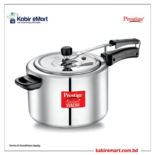 Prestige Nakshatra Plus Svachh Aluminium Inner Lid Pressure Cooker with Unique Deep Lid for Spillage Control, Silver