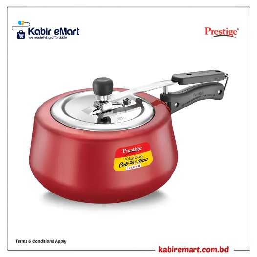 Prestige Nakshatra Cute Duo Svachh Aluminium Spillage Control Pressure Cooker (Red)