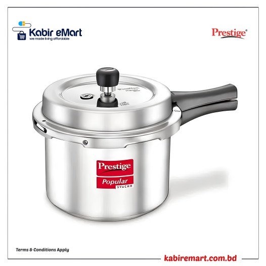 Prestige Popular Svachh Virgin Aluminium Spillage Control Pressure Cooker (Silver)