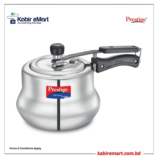 Prestige Nakshatra Alpha Svachh Stainless Steel Spillage Control Handi Pressure Cooker (Silver)