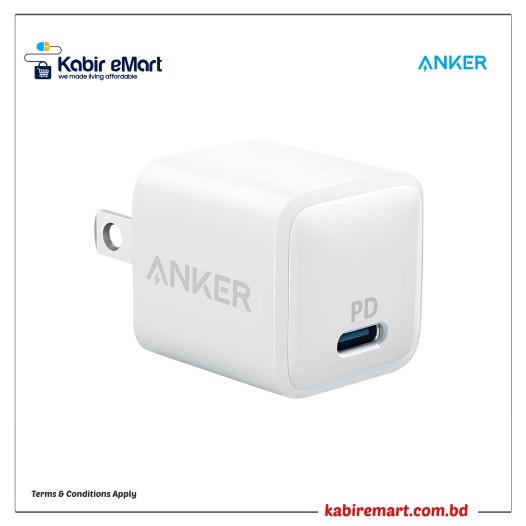 Anker Nano Charger PIQ 3.0 Durable Compact USB C Charger Adapter