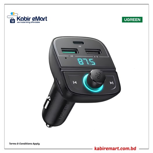 Ugreen CD229 Bluetooth FM Transmitter Car Charger Adapter #80910