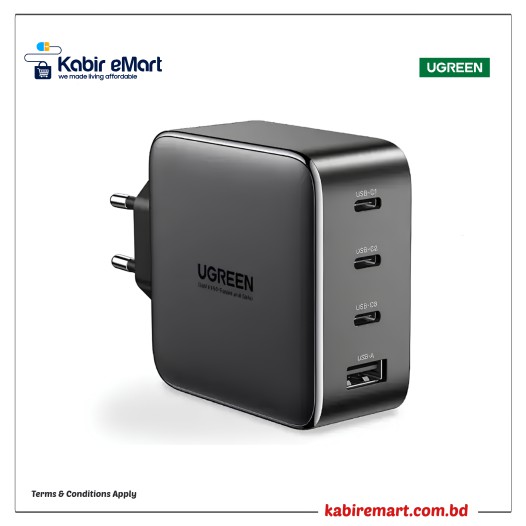 Ugreen CD226 100W 3 Port USB-C & 1 Port USB PD GaN Wall Charger Adapter #40747